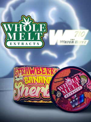 Whole Melt Extracts X the Water Boyz – Strawberry Banana Sherbert Live Rosin – 2GM